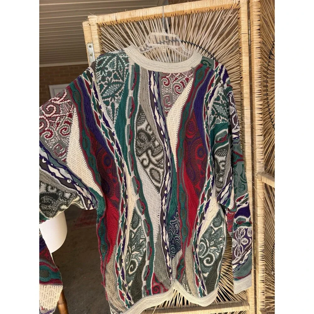 COOGI Australia Vintage Sweater 2XL Multicolor 100% Mercerized Cotton EUC